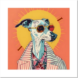 Retro Whippet: Pastel Pup Revival Posters and Art
